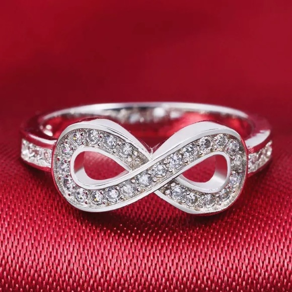 INFINITY 925 STERLING SILVER DIAMOND RING - Picture 3 of 5